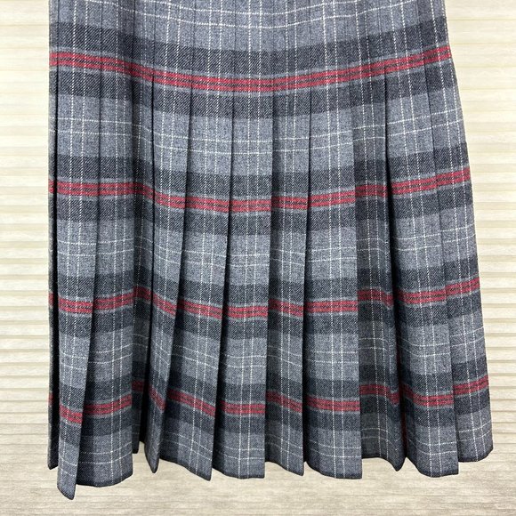 Vintage Pendleton Academia Preppy Plaid Wool Pleated Skirt Country Quiet Luxury - Picture 9 of 14